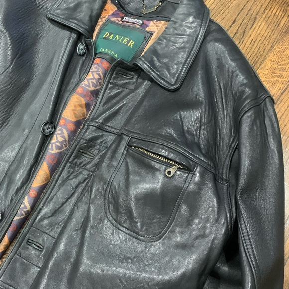 Vintage Danier Oversized Leather Jacket with Detachable Vest Men’s Small - Picture 3 of 12